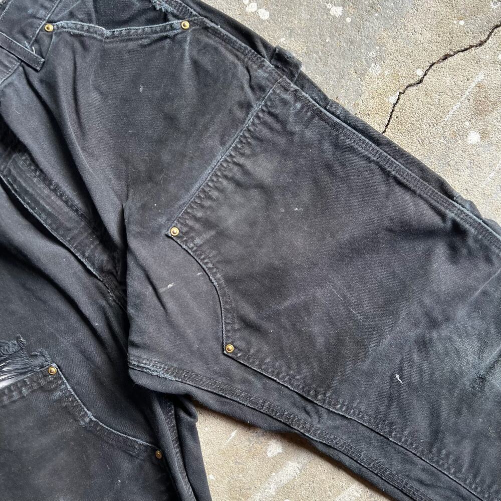 Carhartt faded black double knee work wear carpenter pants - Picture 10 of 12